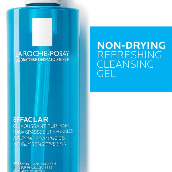  Limpiador facial La Roche-Posay Effaclar en gel, espumante y  purificador para limpieza facial y piel grasa : Belleza y Cuidado Personal